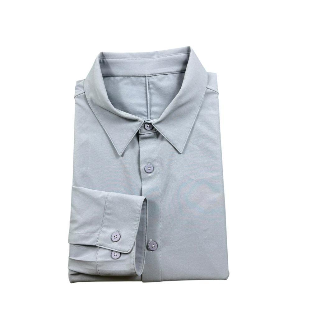 Lululemon Muted Blue Performance Men’s Button Down Shirt Size Large Mint